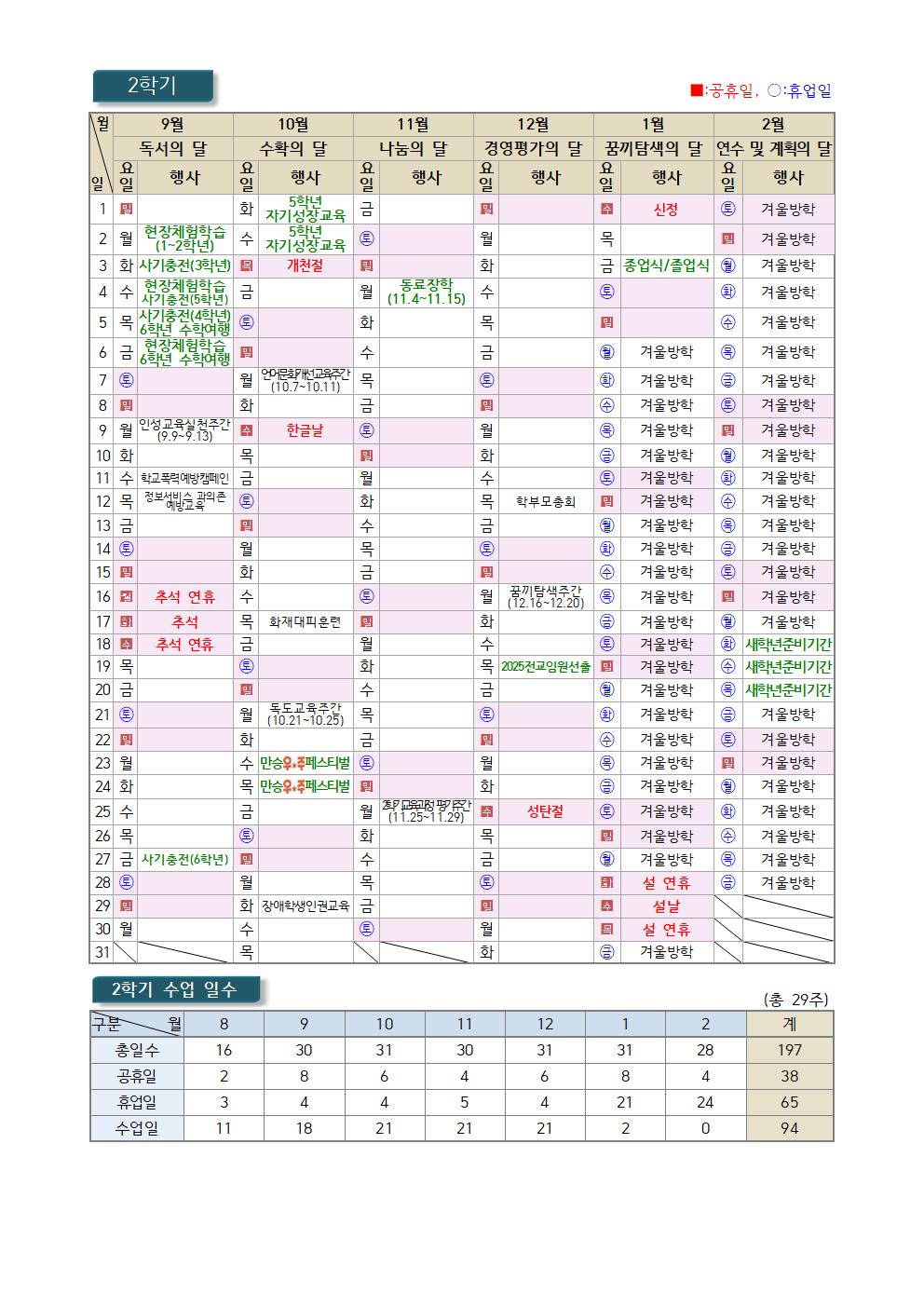 2024. 학사일정 운영 계획(홈페이지 탑재)002