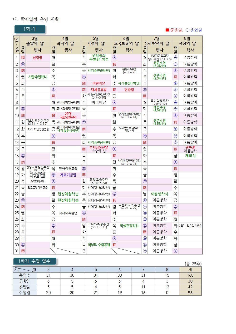 2024. 학사일정 운영 계획(홈페이지 탑재)001