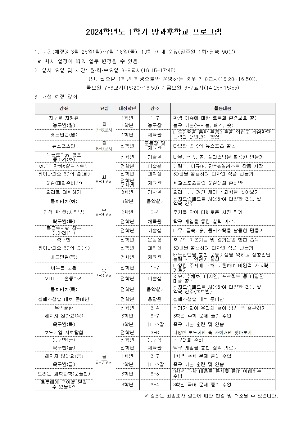 2024. 1학기 방과후학교 가정통신문002