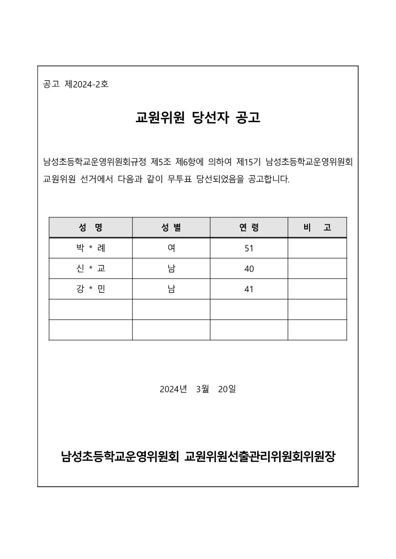 16-1. 당선자 공고문(교원위원)_1