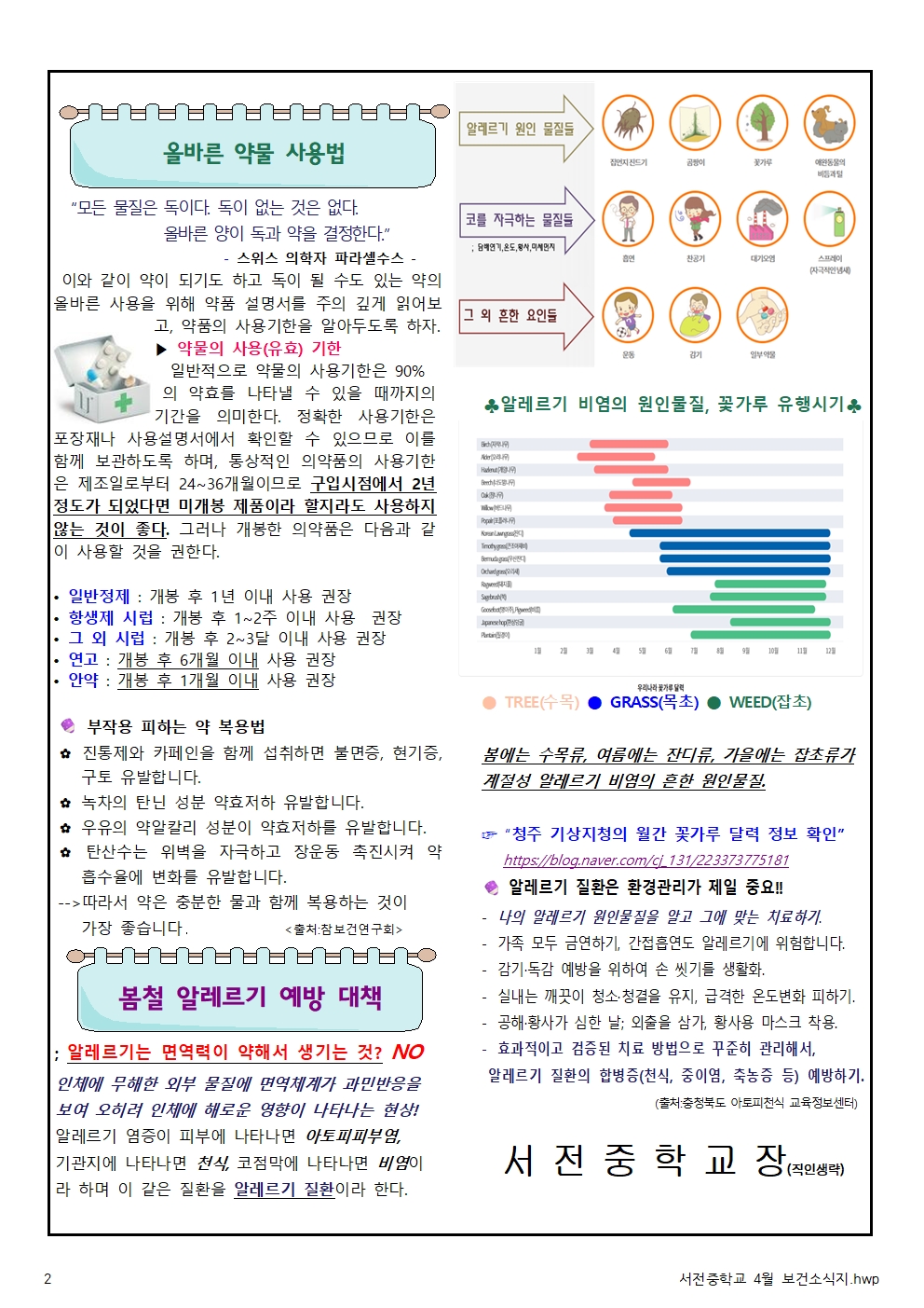 서전중학교 4월 보건소식지002