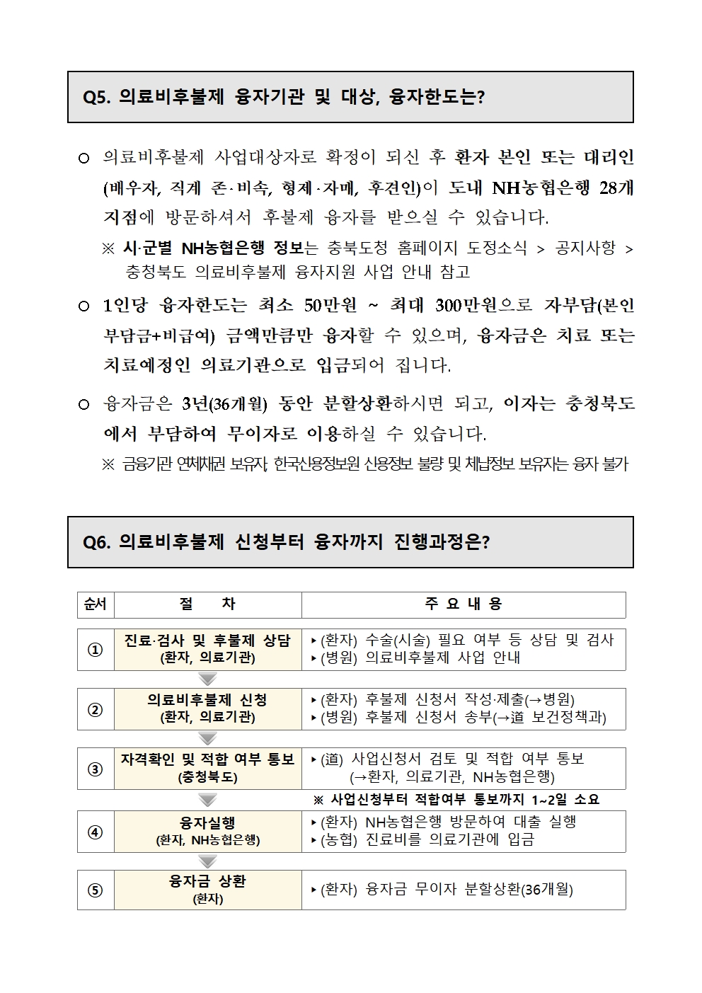 2024. 충청북도 의료비 후불제 사업 안내 가정통신문005