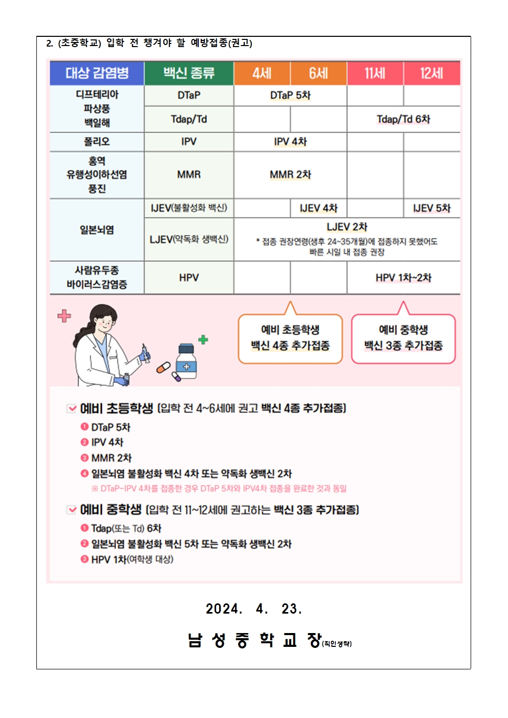 홍역 지속 발생에 따른 홍역 예방 및 관리 협조 안내 가정통신문002