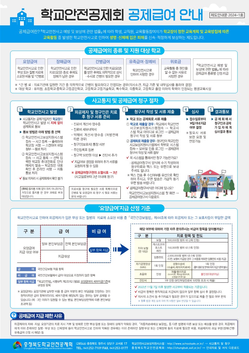 충청북도학교안전공제회_2024학년도 학교안전공제회 공제급여 제도 안내문_1