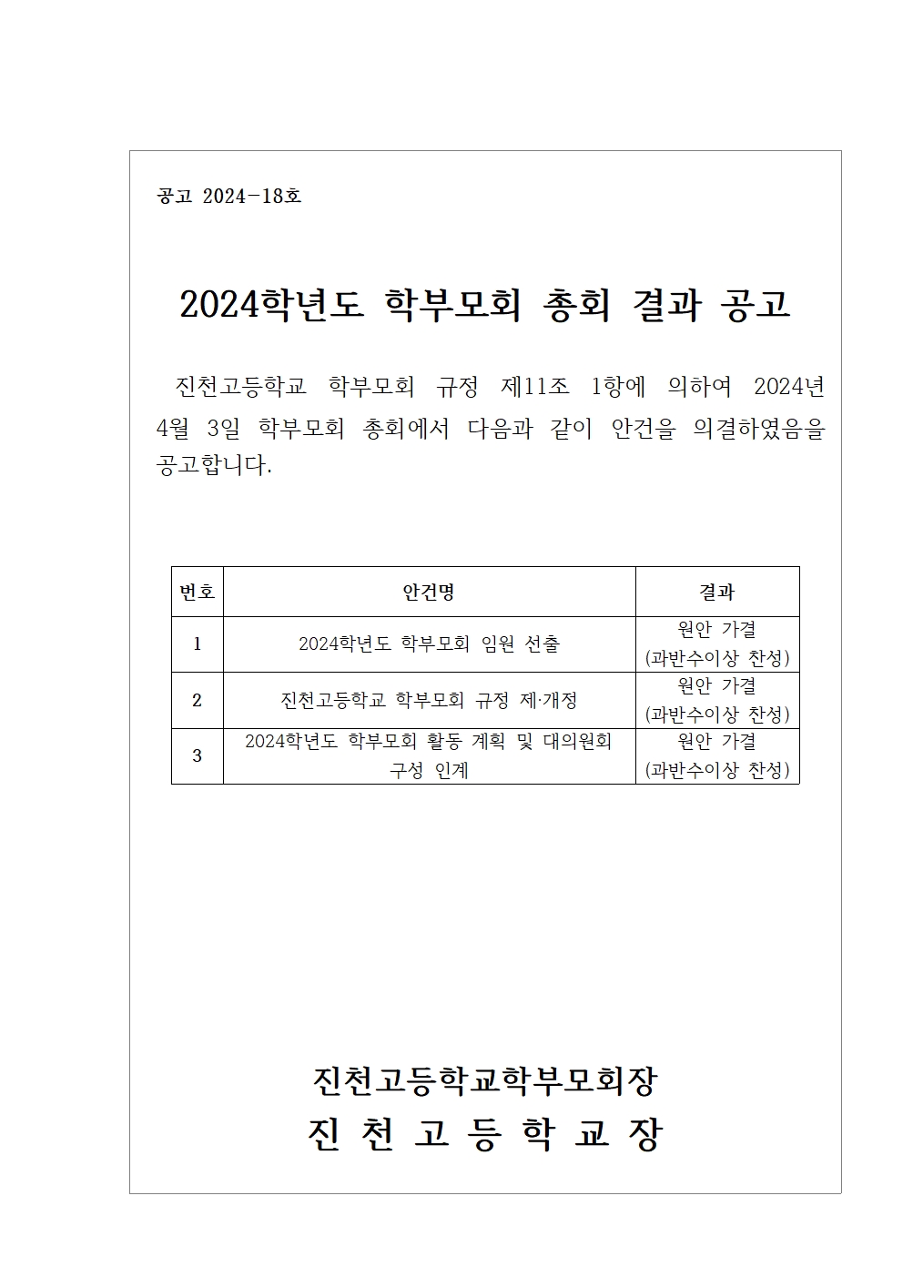 2024학년도 학부모회 총회 결과 공고001001