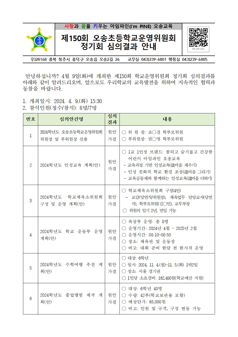 가정통신문(제150회 심의결과)001