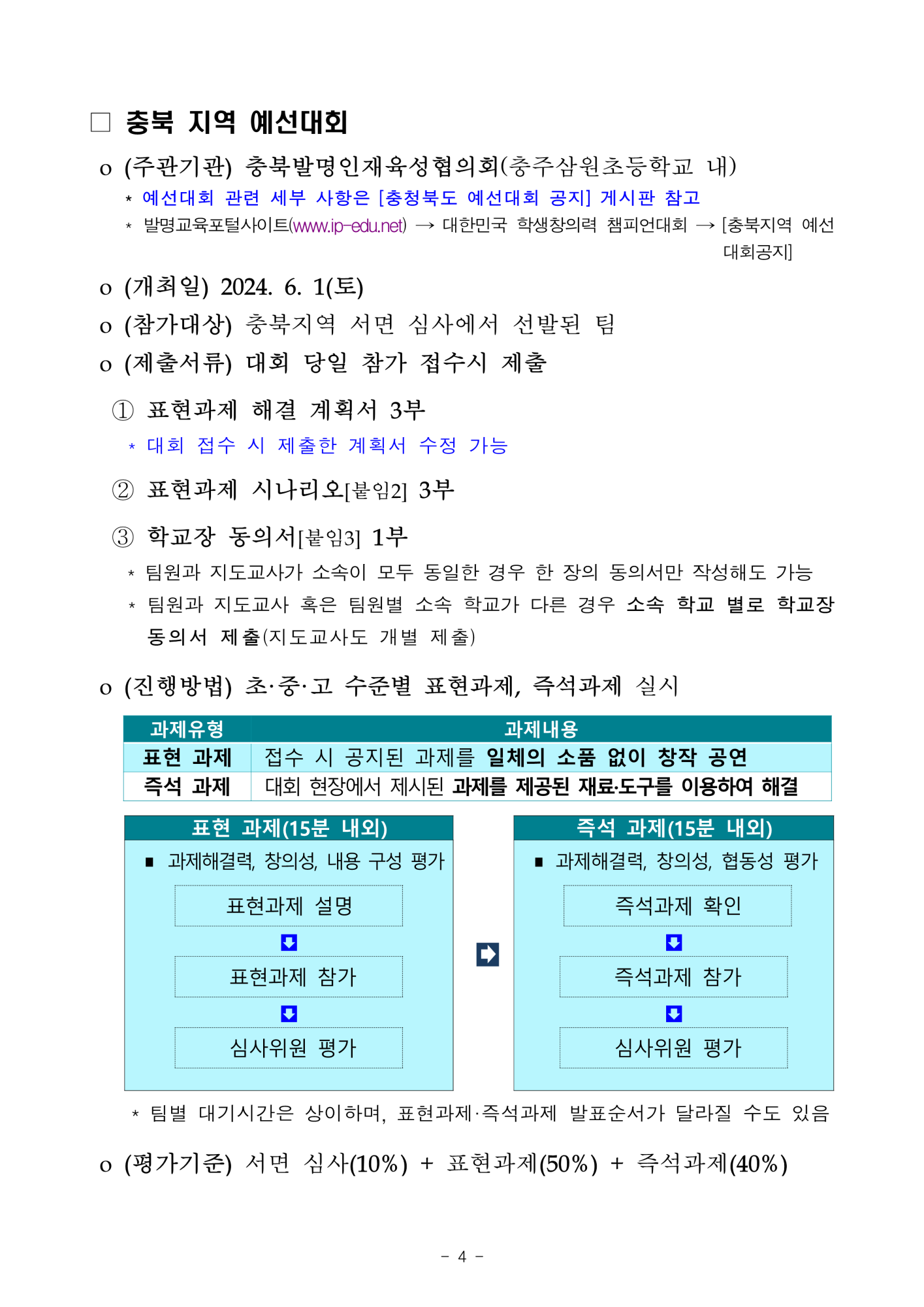 개최요강_2024년 대한민국 학생창의력 챔피언대회 충북 예선_5