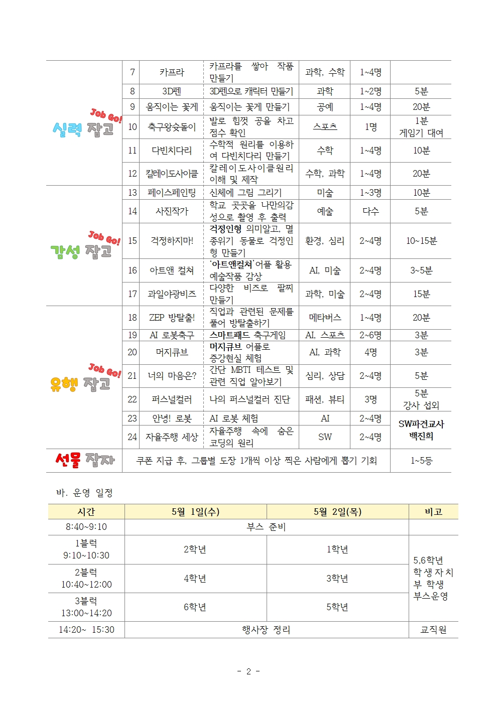 2024. 진로체험전 계획002