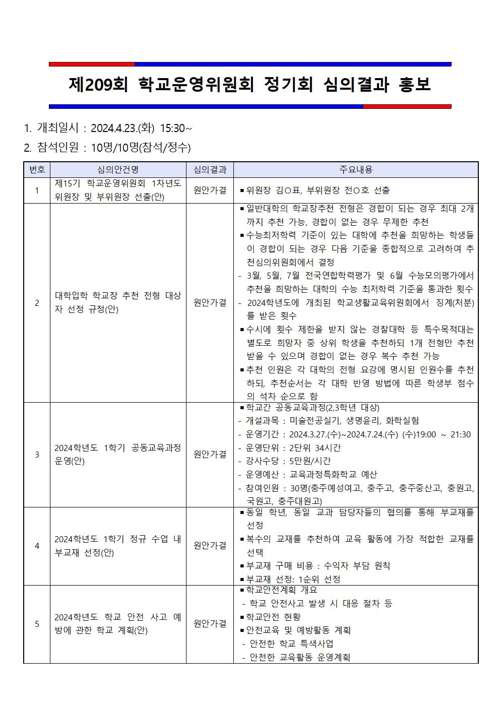 209 정기회 결과 홍보문 붙임001