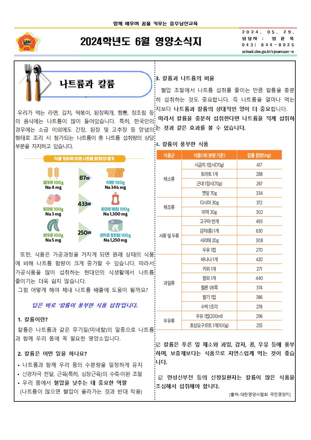 6월 식단표 및 영양소식지002