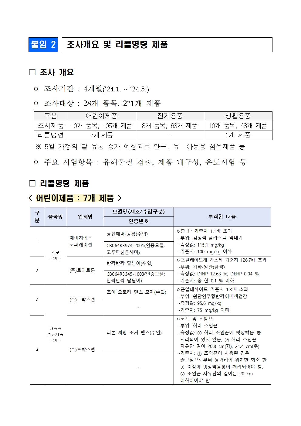 0502(0503조간)제품시장관리과, 완구, 자전거 등 리콜명령003