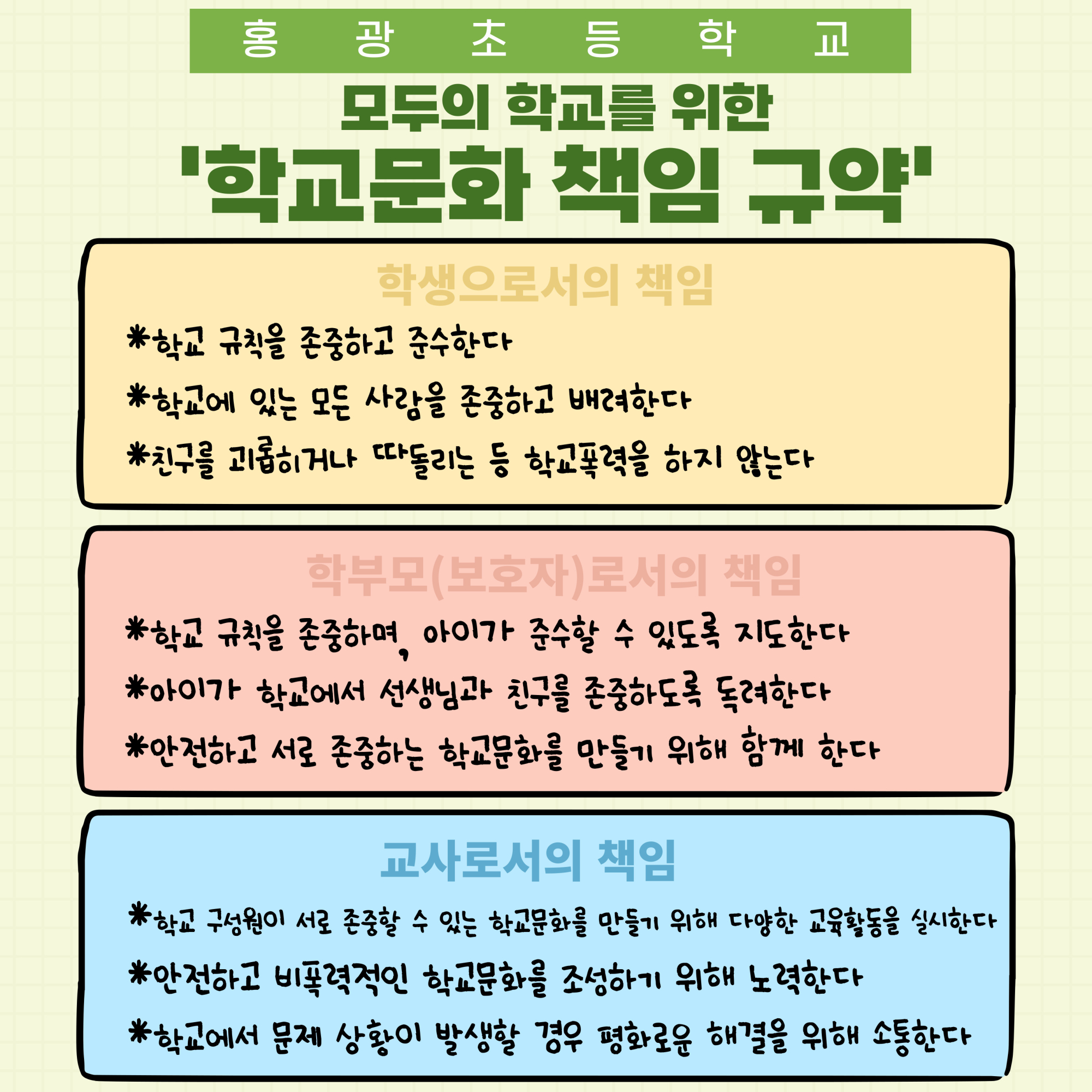 모두의 학교를 위한 '학교문화 책임 규약'