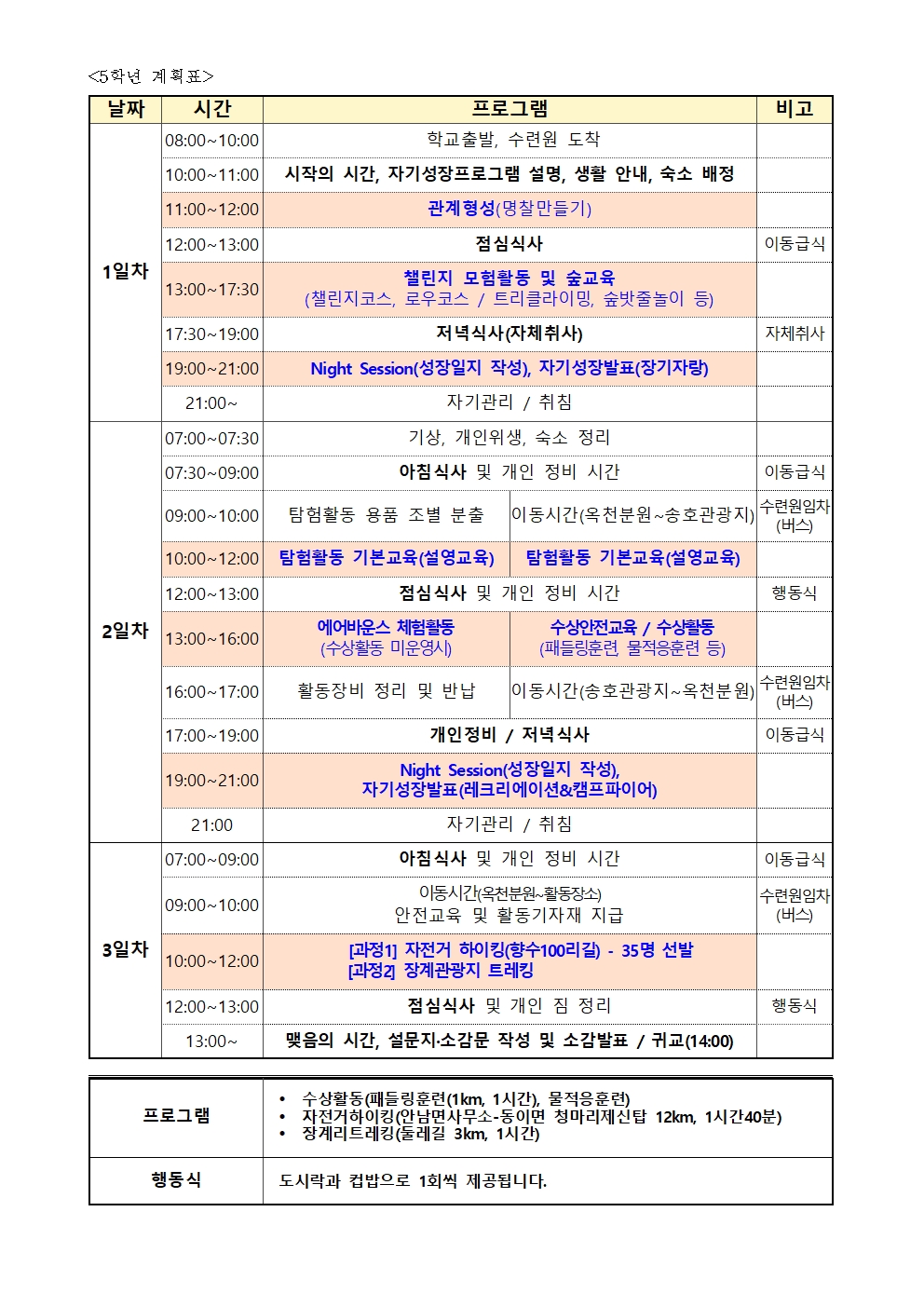 2024학년도 수련활동 참가 여부 희망 조사 가정통신문004