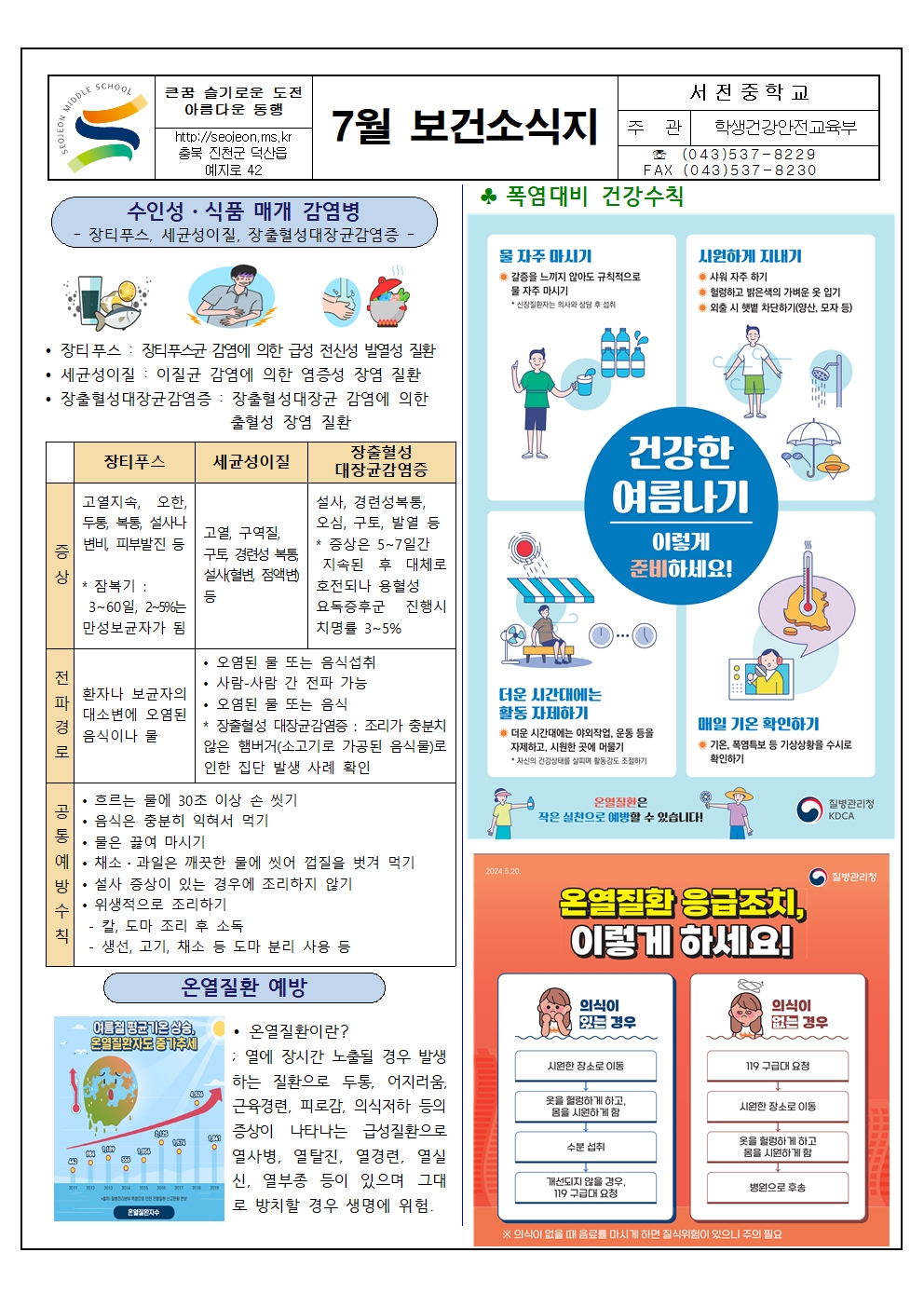 서전중학교 7월 보건소식지001