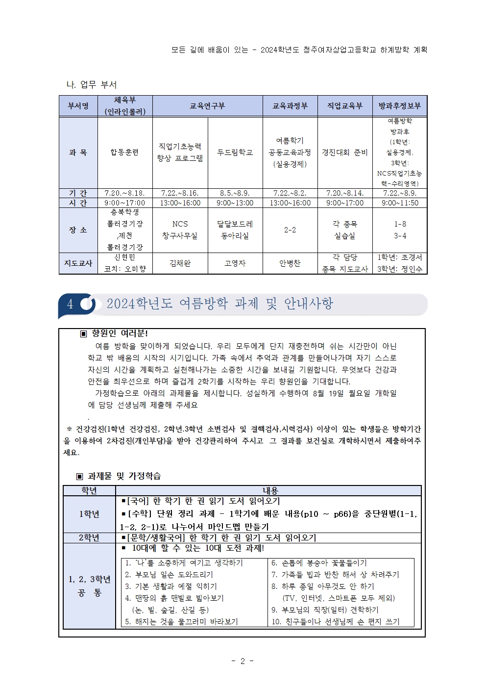 2024학년도 여름방학 계획서(학생용)003