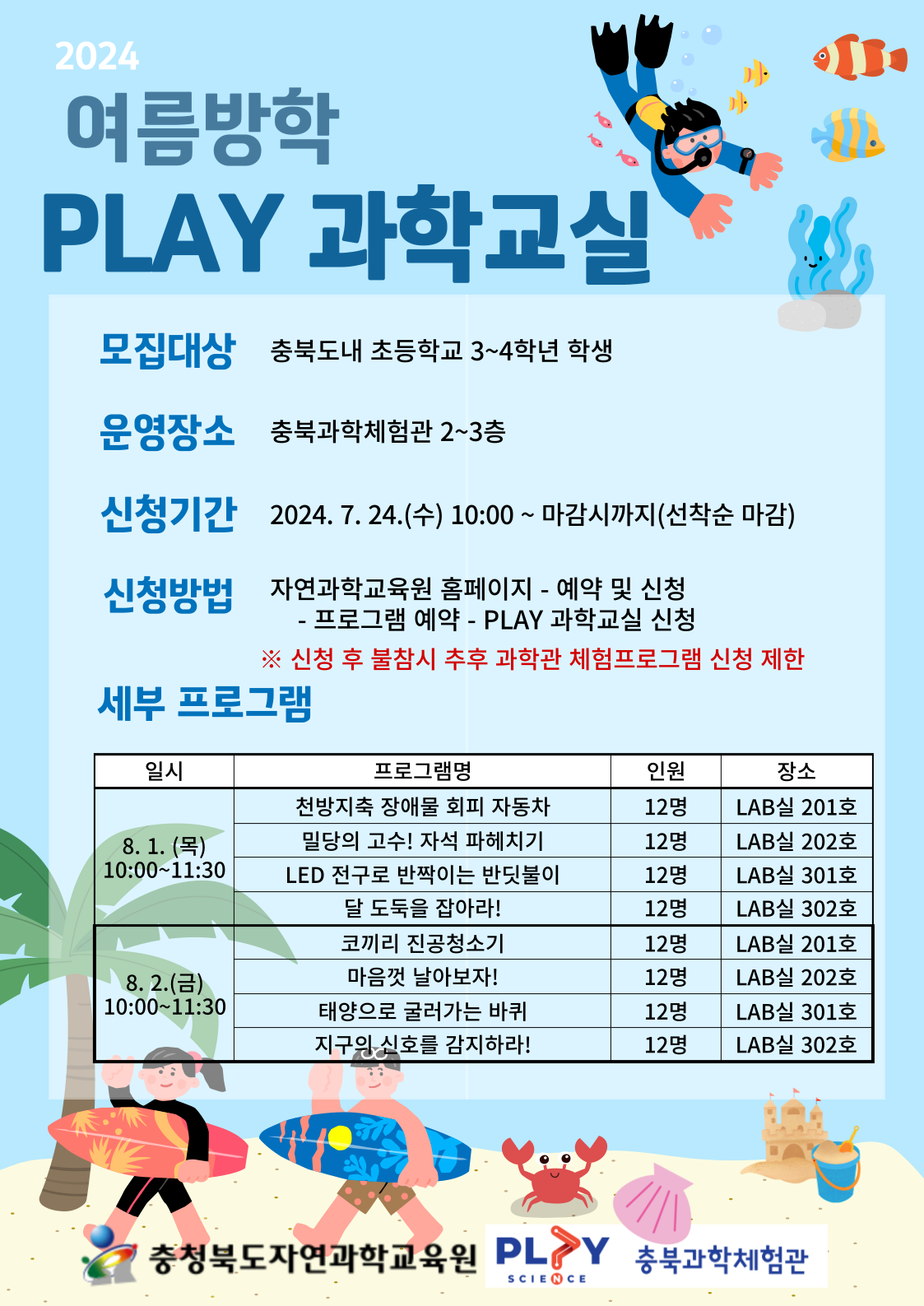 -2024. 여름방학 PLAY 과학교실 안내 리플릿