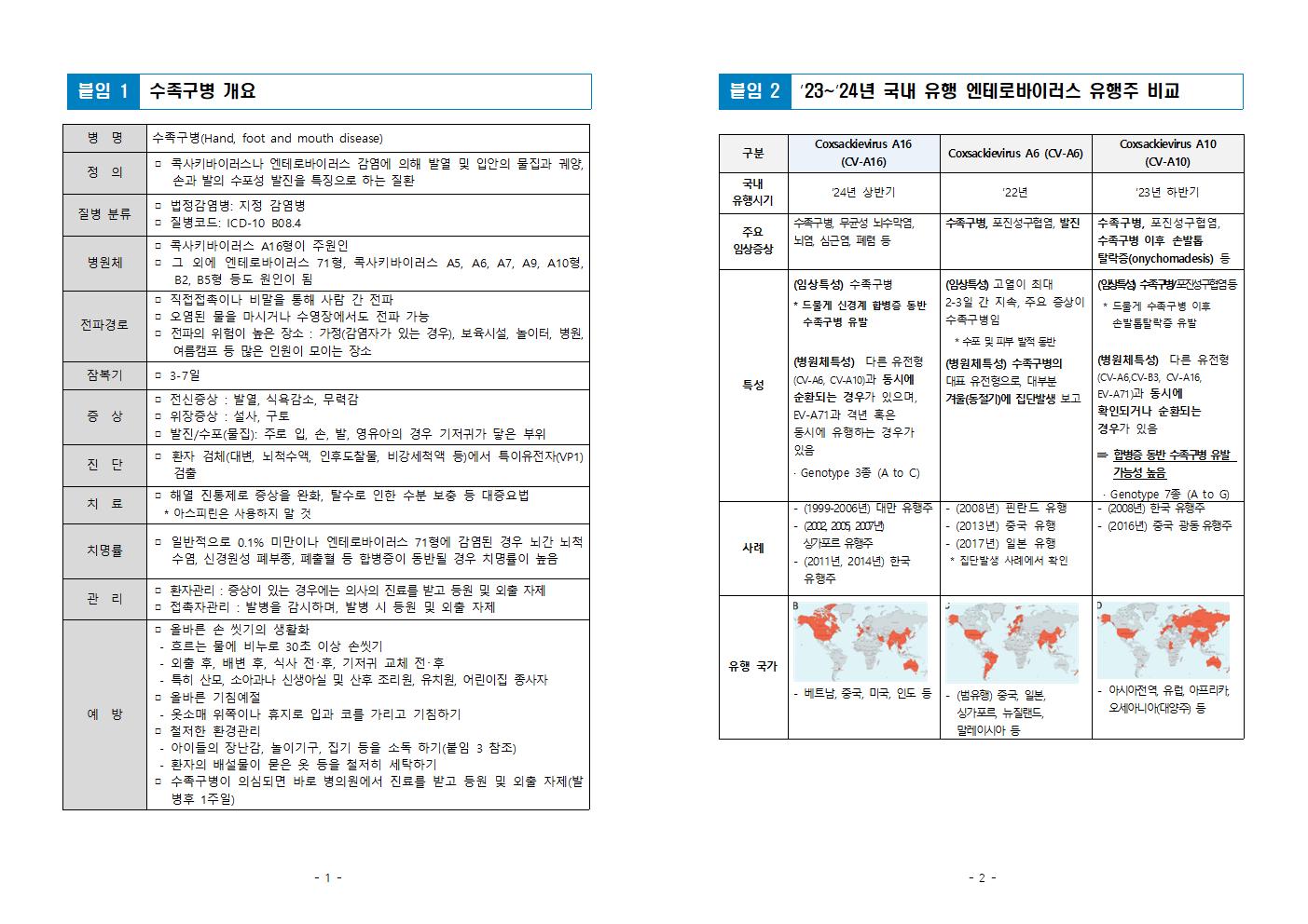 수족구병 주의 안내문001