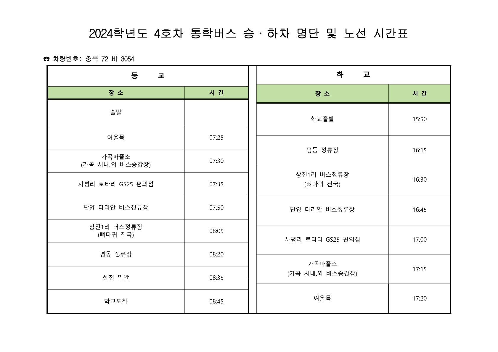 2024학년도 통학버스 승,하차 명단 및 노선 시간표_4