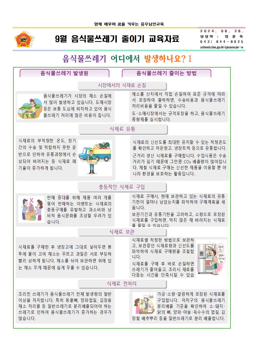 9월 음식물쓰레기 줄이기 교육자료001