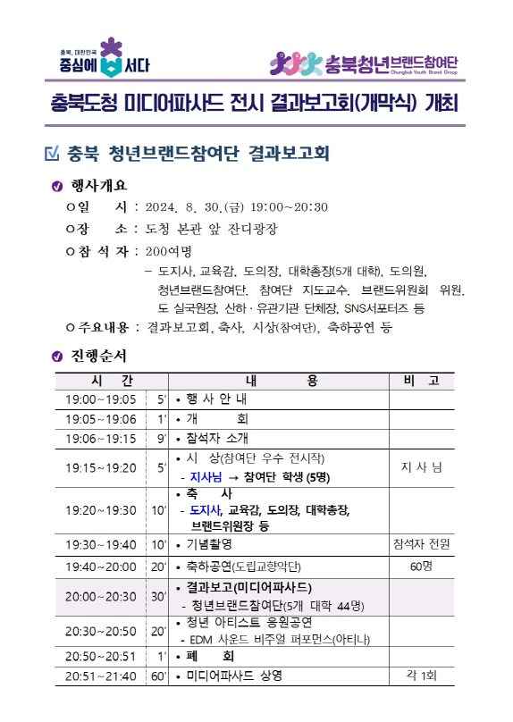 충청북도괴산증평교육지원청 교육과_미디어파사드 전시 결과보고회 