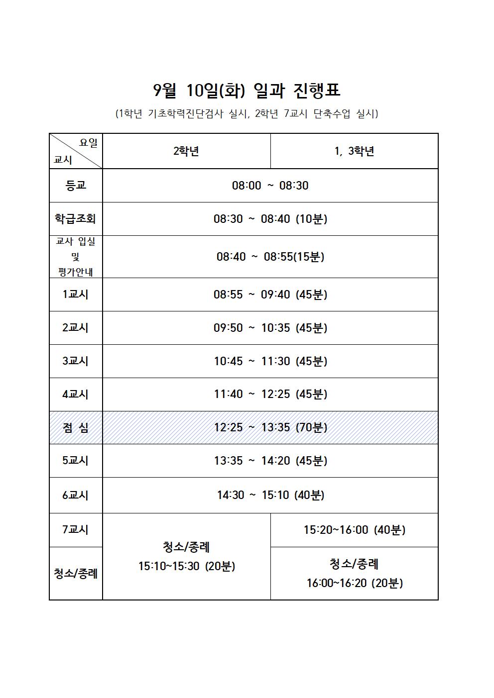 일과진행표(24.9.10.-2학년 단축수업)001