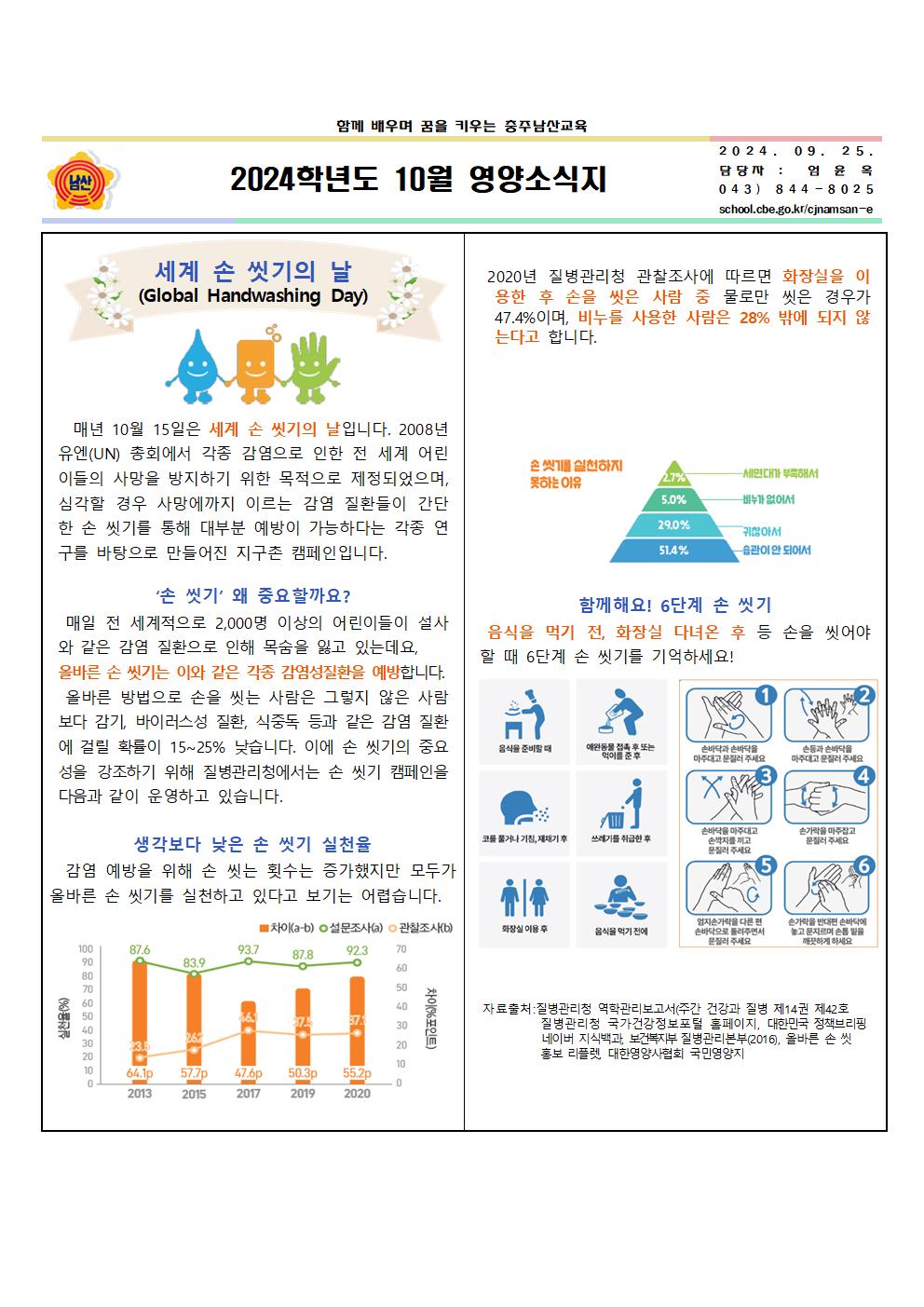 10월 식단표 및 영양소식지002