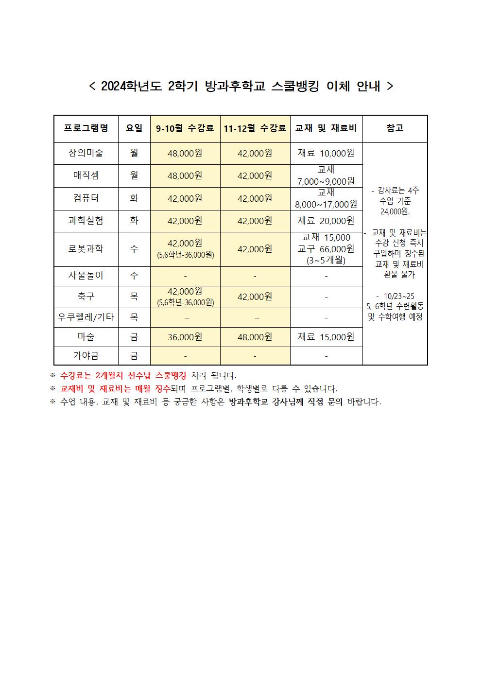 2024. 2학기 방과후학교 스쿨뱅킹 이체 안내장002