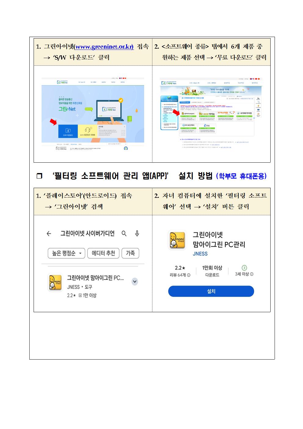 청소년 유해정보 필터링 소프트웨어 사용 안내002