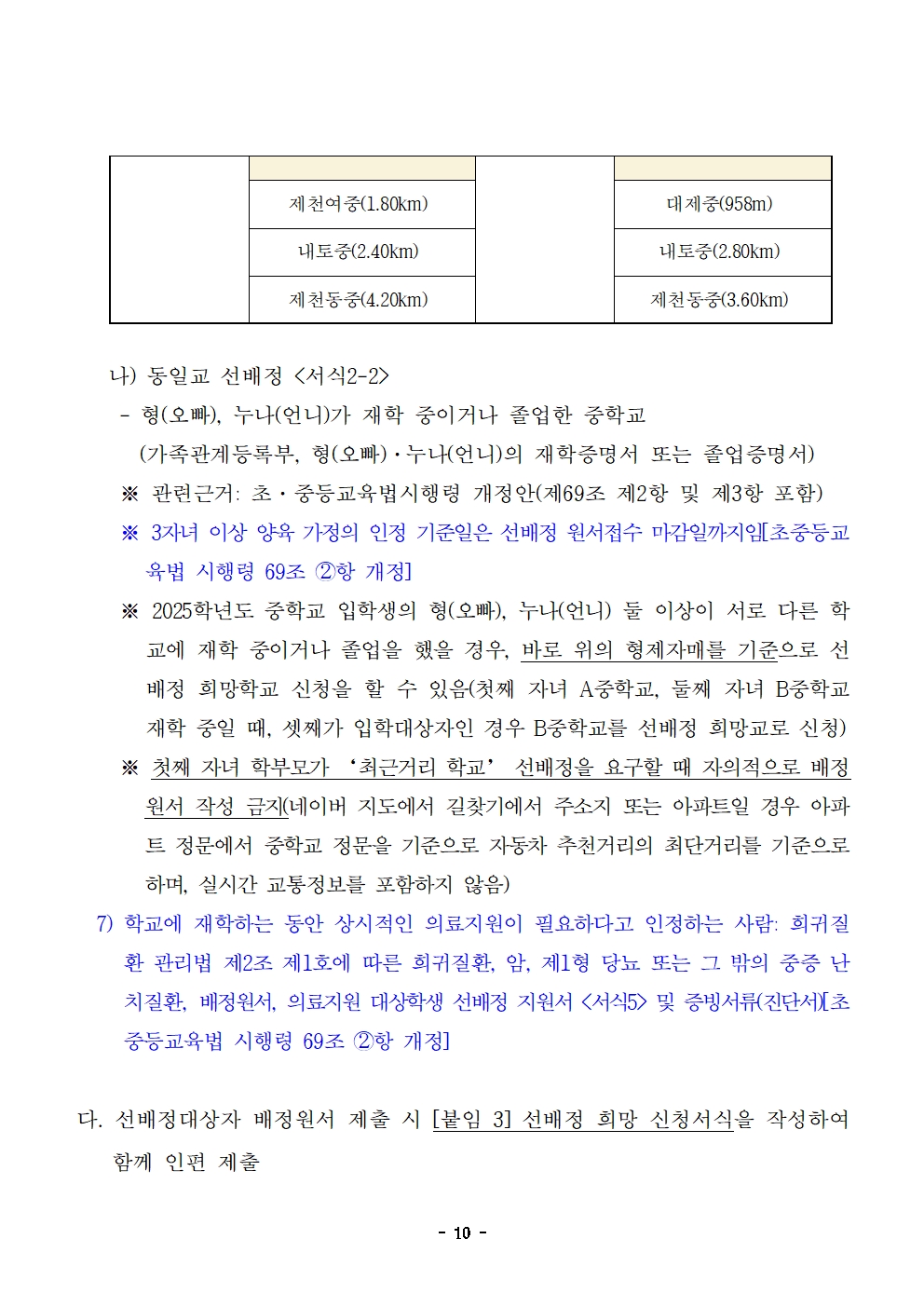 충청북도제천교육지원청 교육과_제천교육지원청-2025학년도 제천시중학교학교군 입학 추첨 배정 계획(발송용)(시행령개정)010