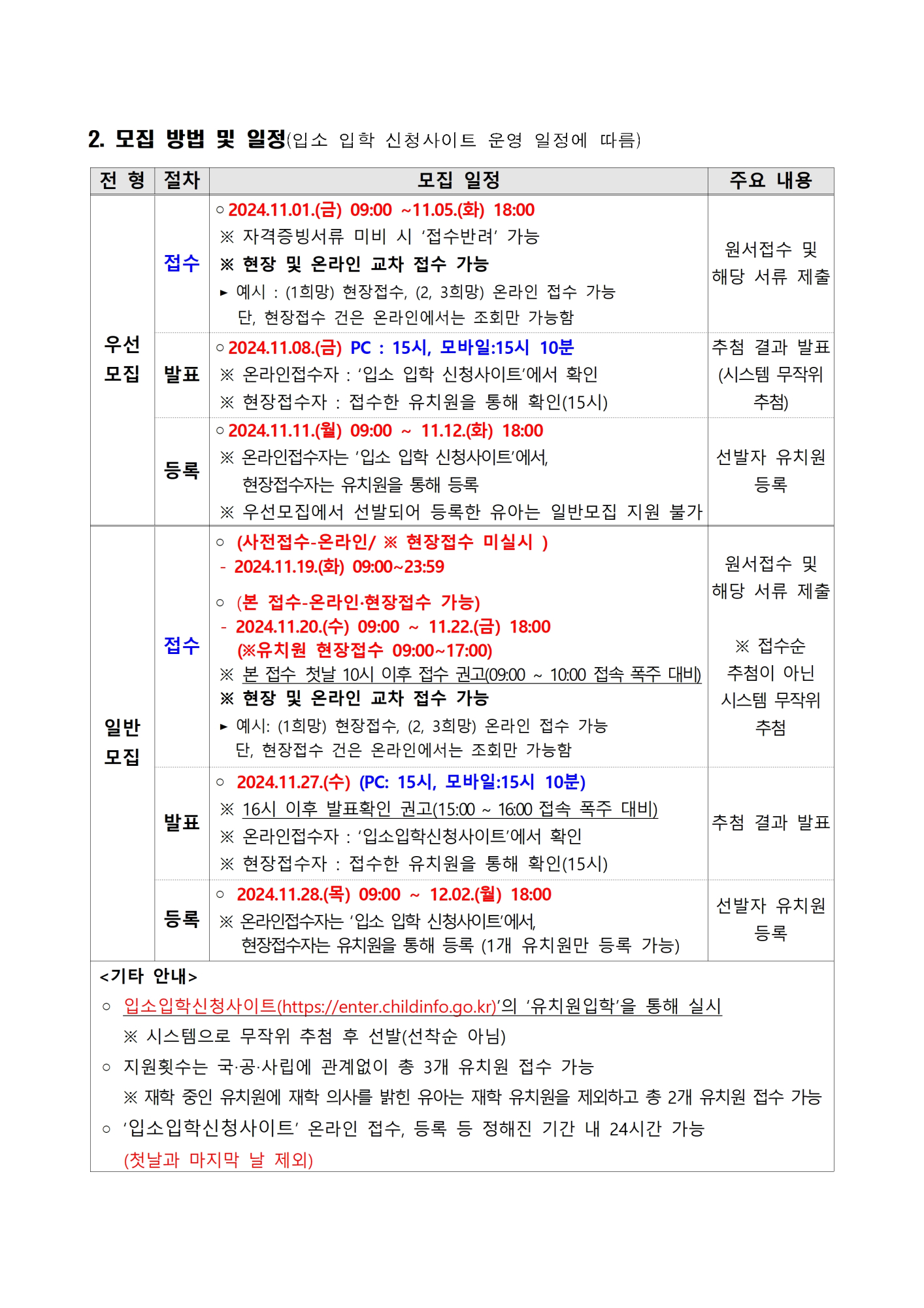 2025학년도 유치원 유아모집 요강002