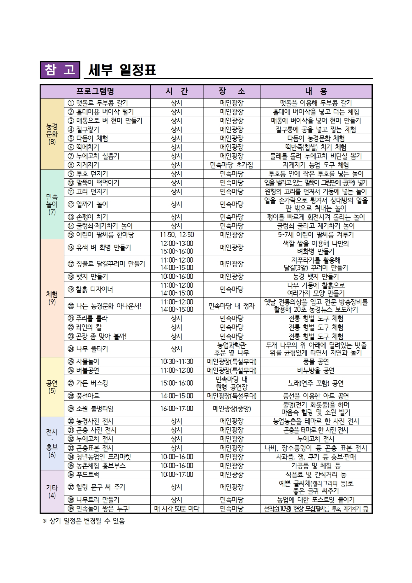 제16회 농업농촌사랑 푸른뜰 체험행사 추진 계획002