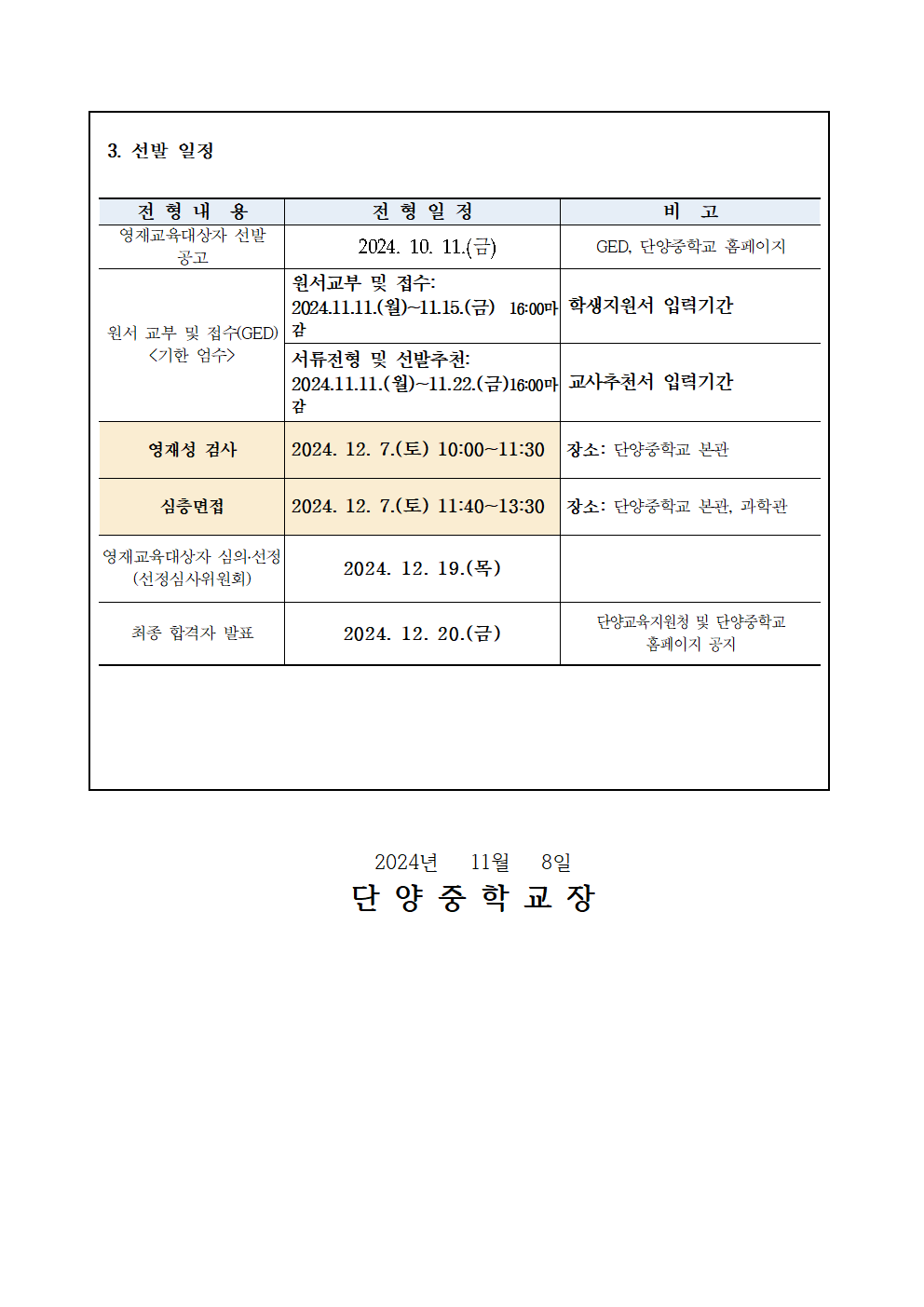 단양중학교_2025. 단양교육지원청 영재교육원 공고 안내 가정통신문002