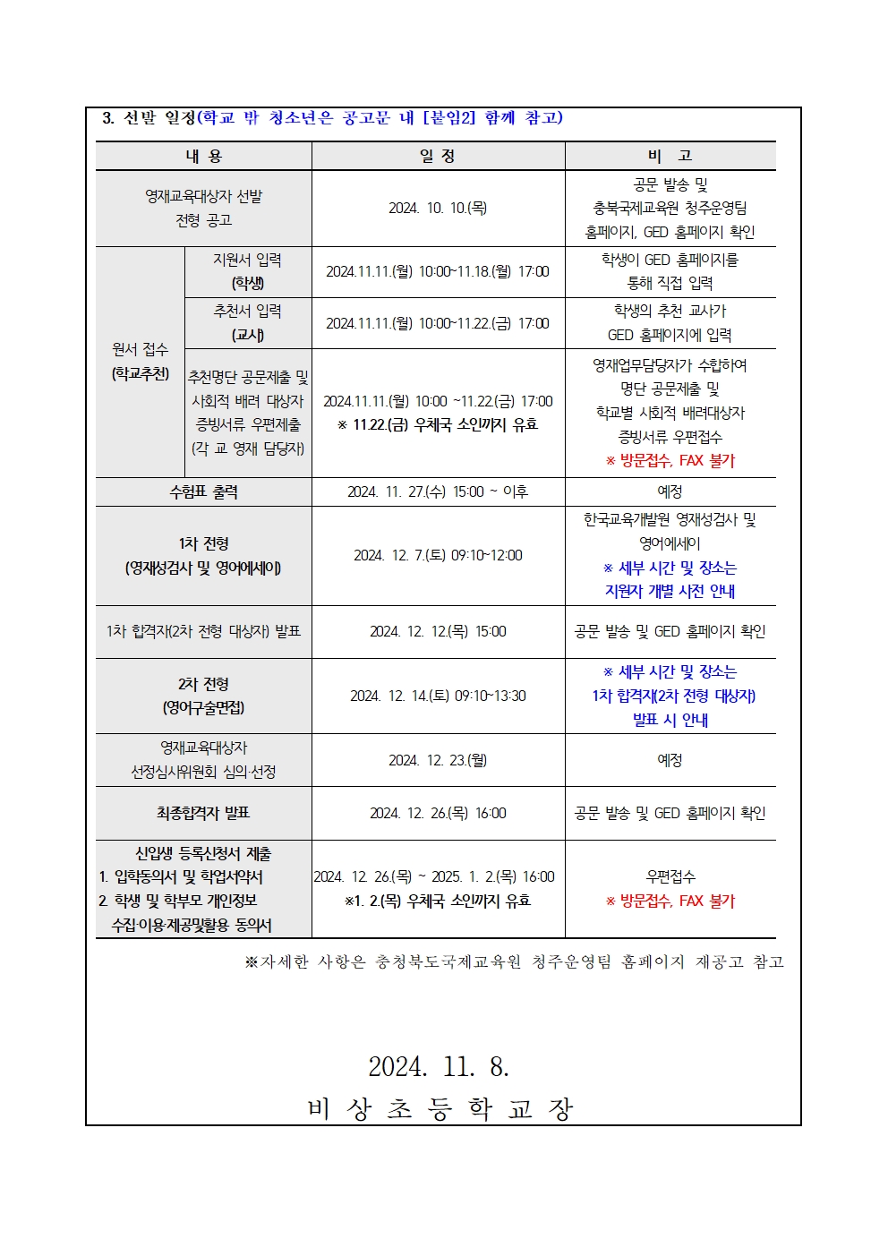 2025학년도 충청북도국제교육원부설 영재교육원(청주) 영재교육대상자 선발 재안내002