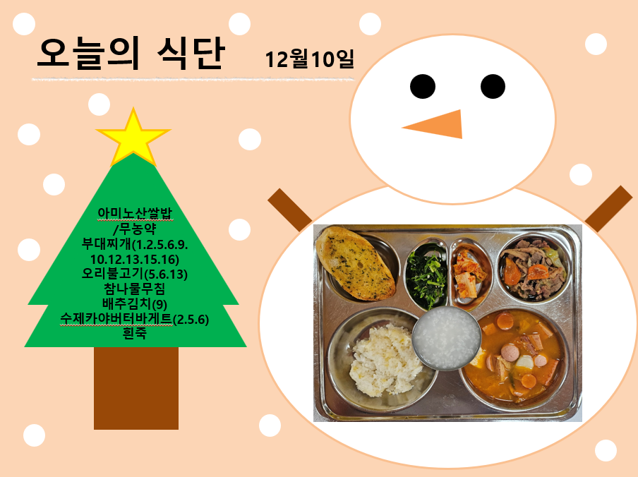 오늘의 식단 사진(2024.12.10)