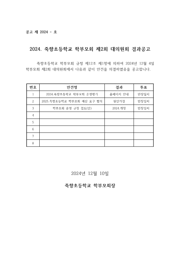 2024. 제2회 대의원회 결과 공고_1