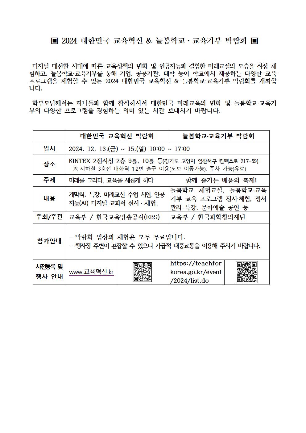 붙임2_박람회  가정통신문 예시 양식001