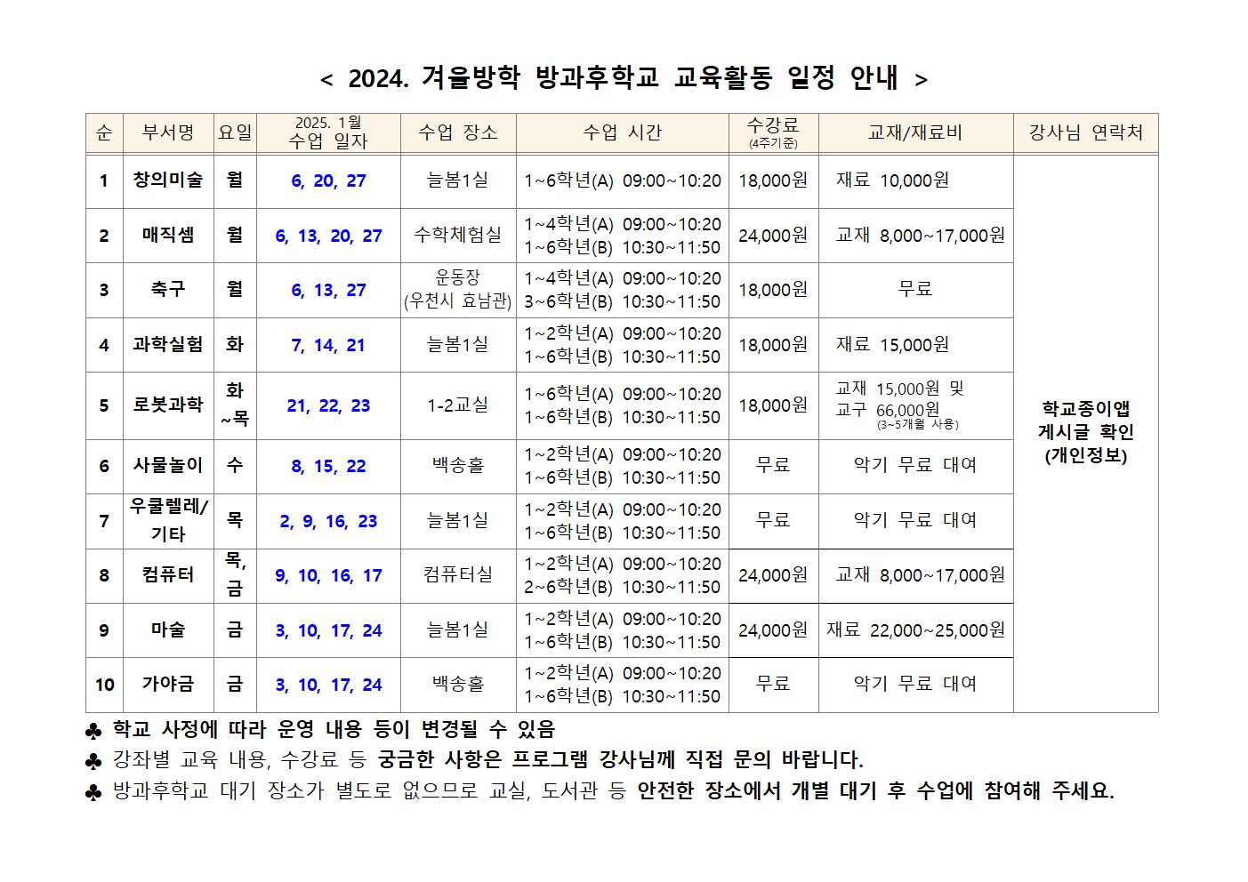 2024. 겨울방학 방과후학교 수강신청 안내002