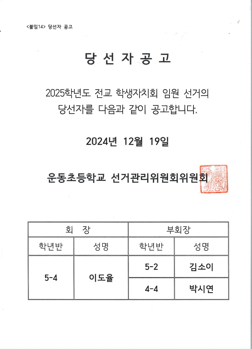 당선자공고