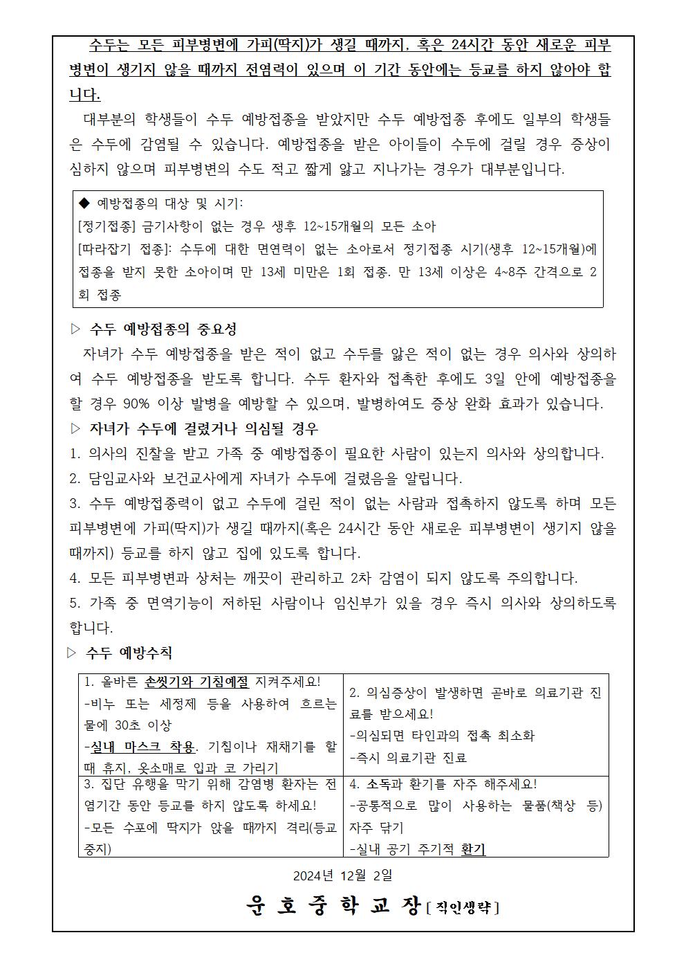 수두 예방수칙 및 대응 안내002