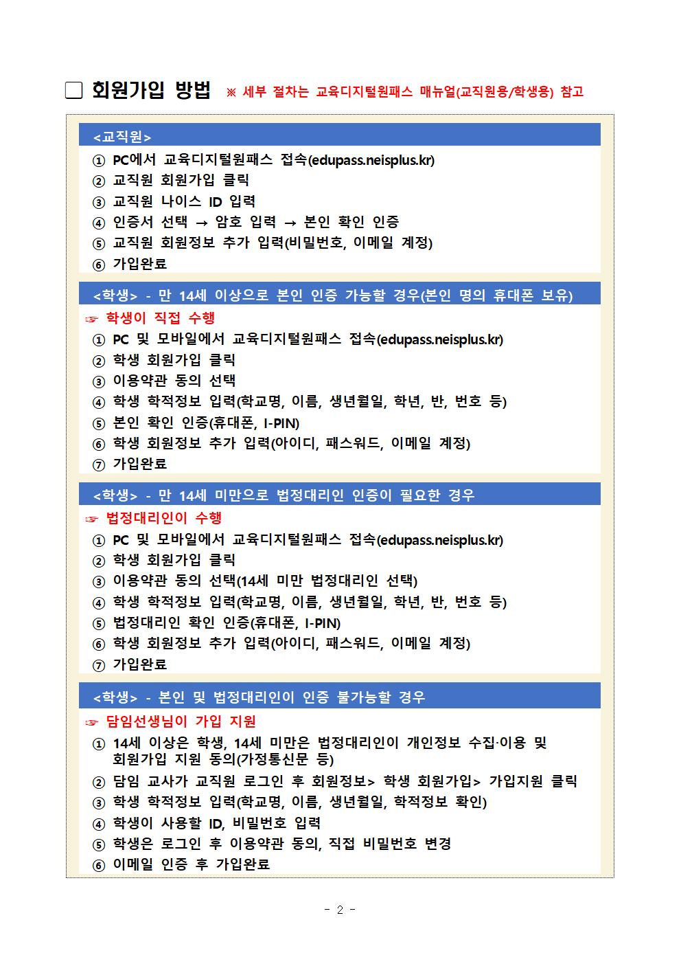 교육디지털원패스 회원가입 및 이용방법 안내(요약)002