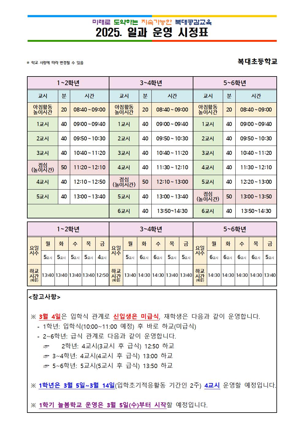 2025.일과운영시정표 및 교실배치도-학부모 공개용001