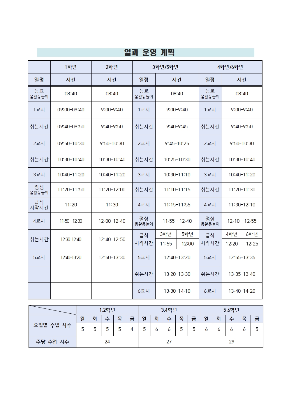 일과 운영계획001