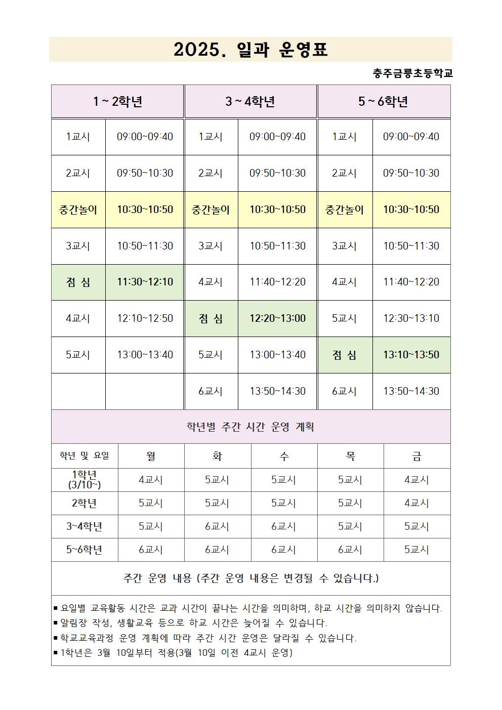 2025. 일과운영표001