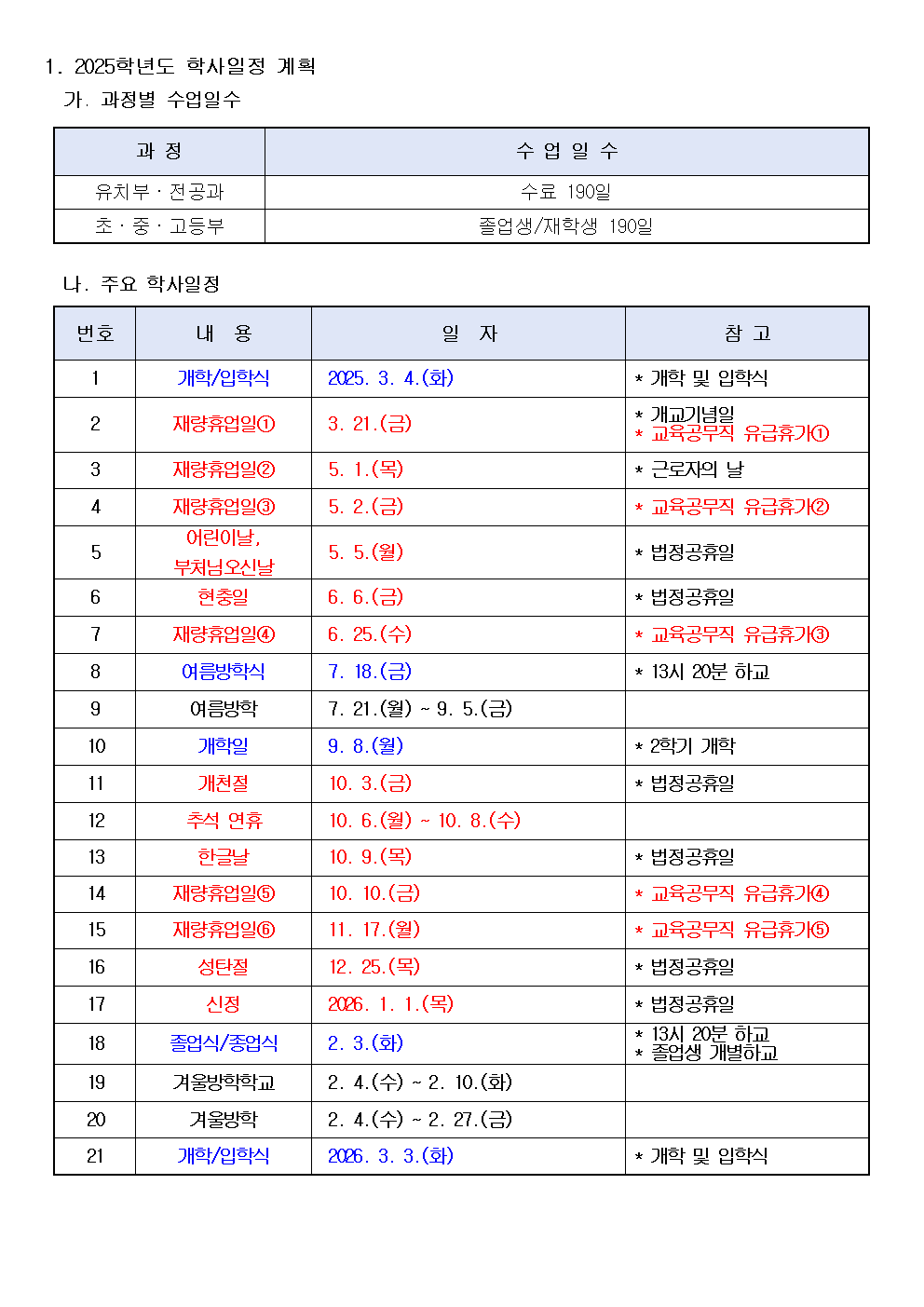 2025. 학사일정001