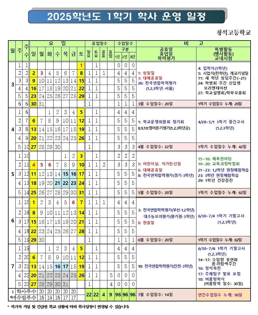 2025학년도 학사 운영 일정001