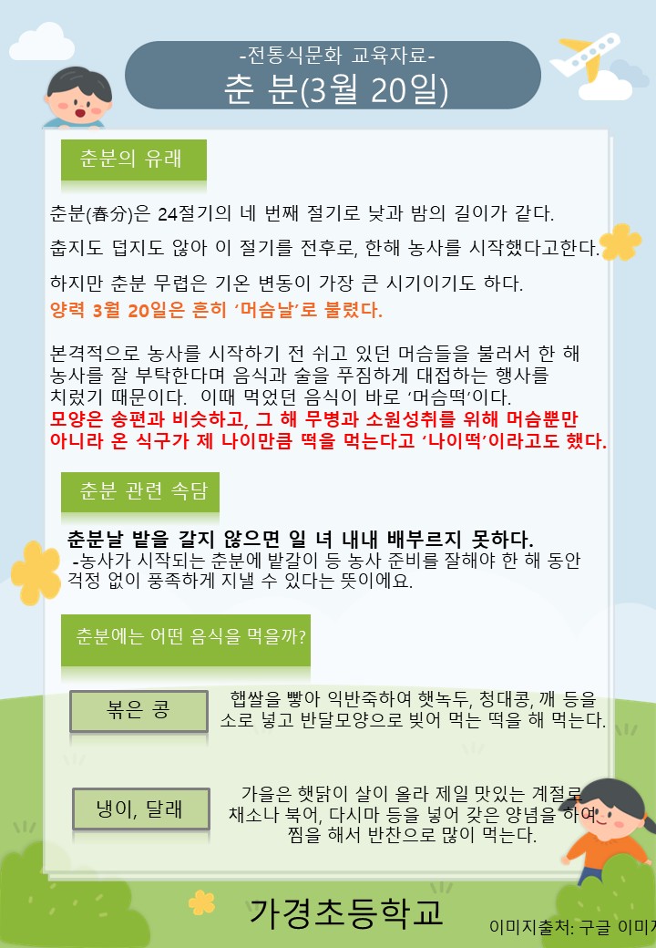 3월 전통식문화 교육자료