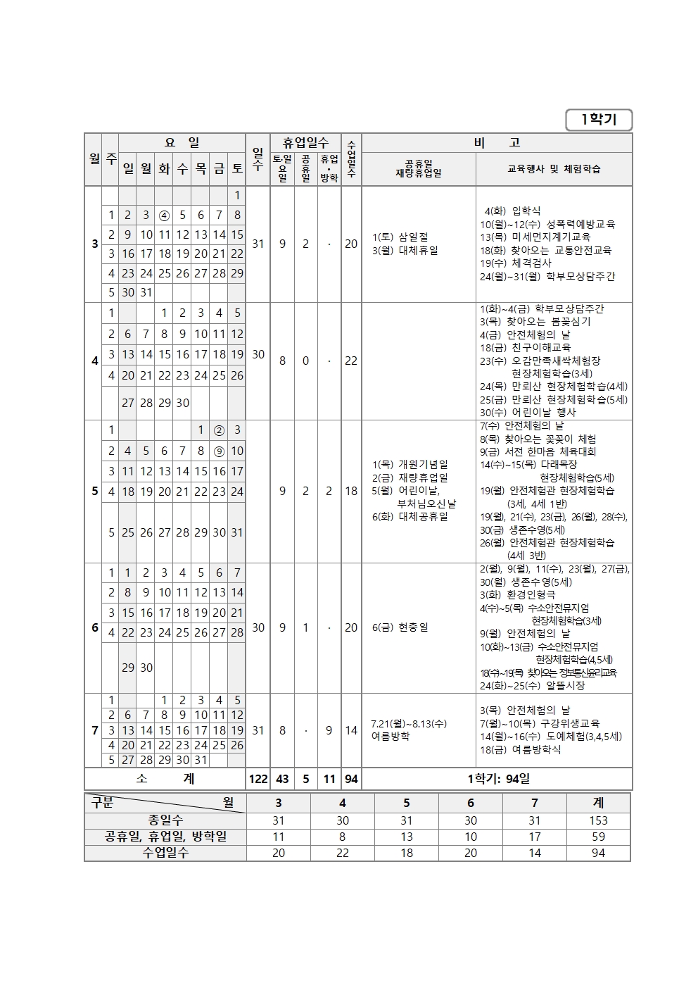 학사일정1