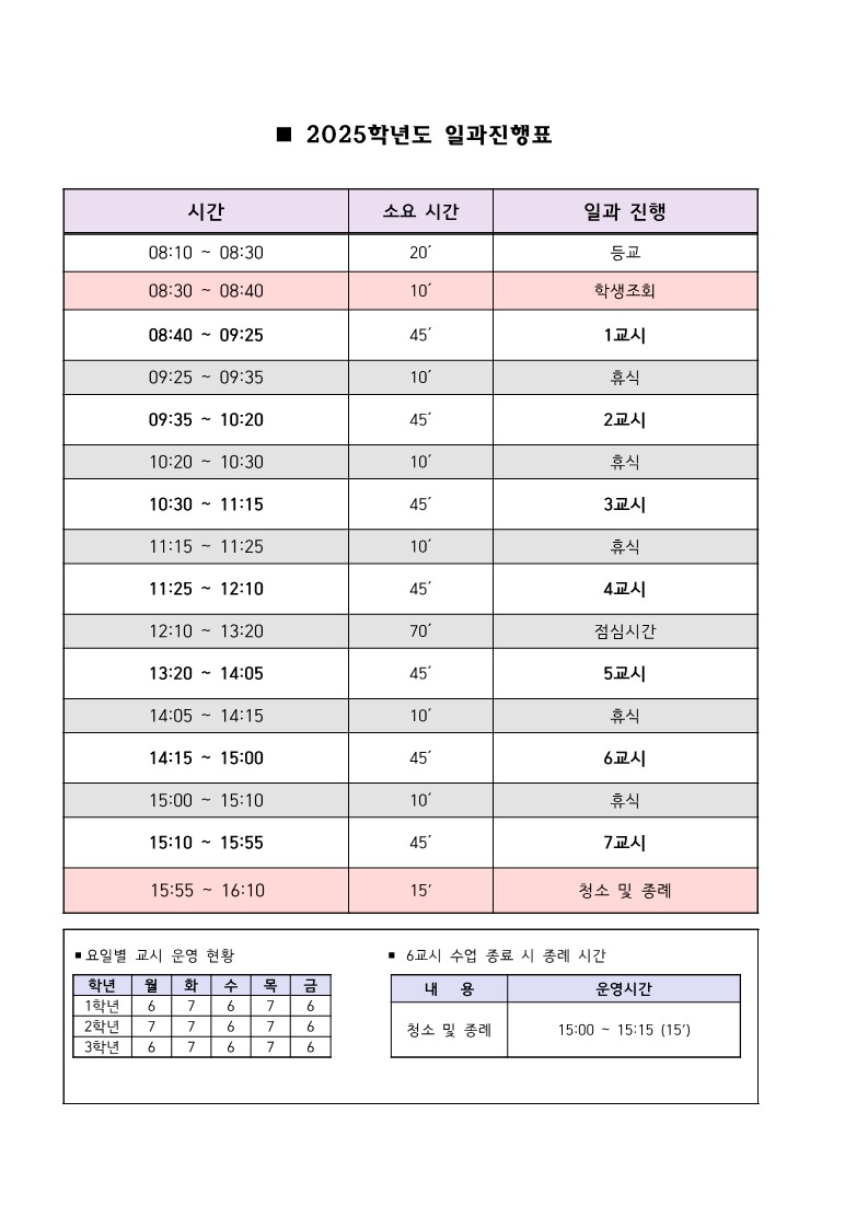 ■ 2025학년도 일과진행표_1