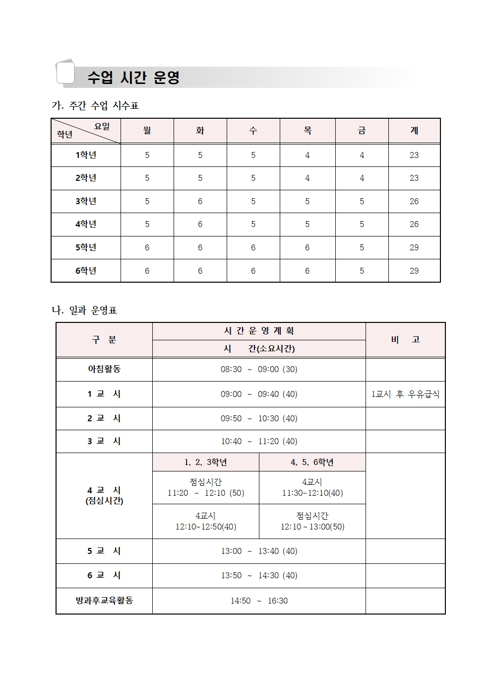 2025. 일과운영표001