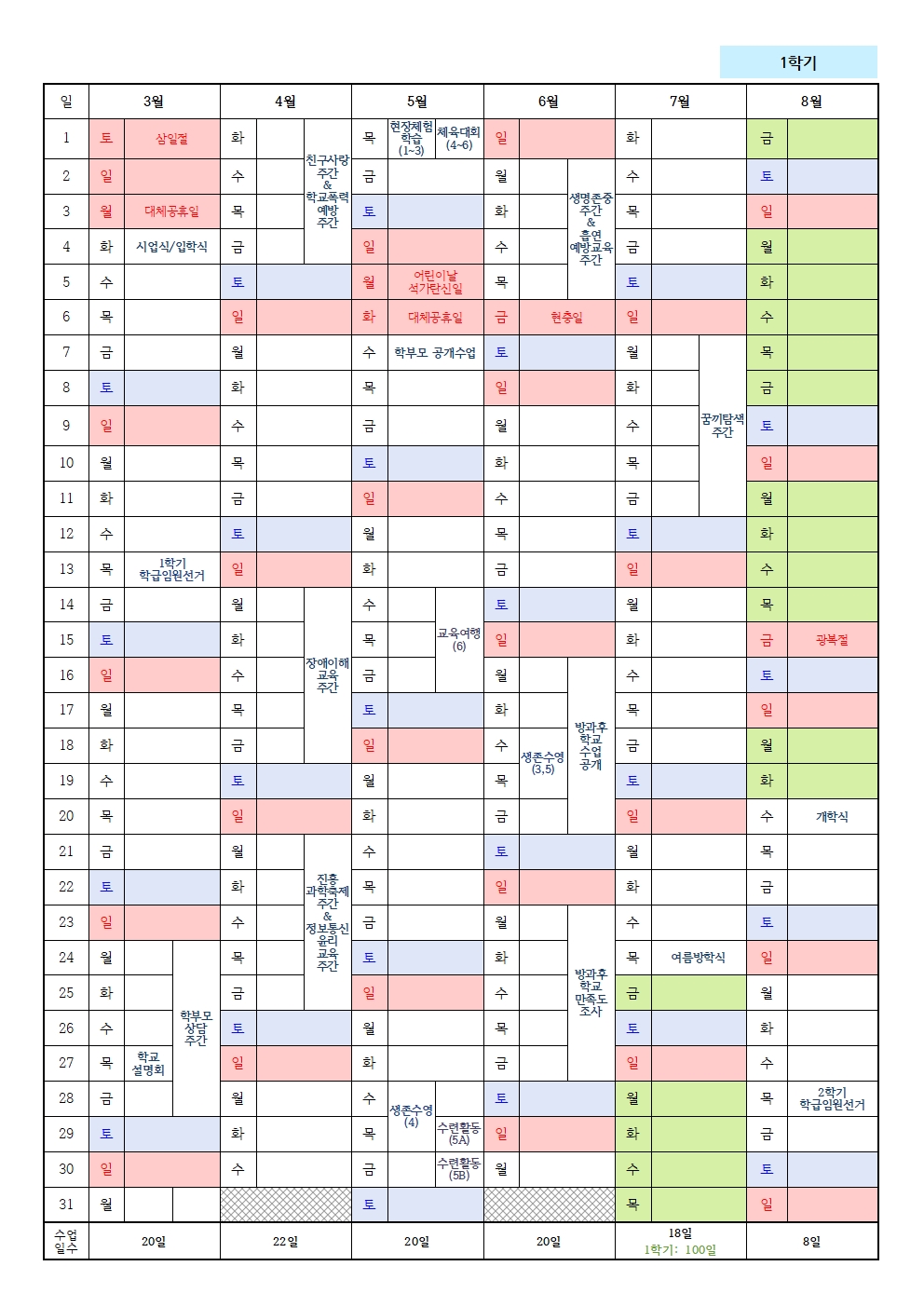 2025. 진흥초 학사일정001